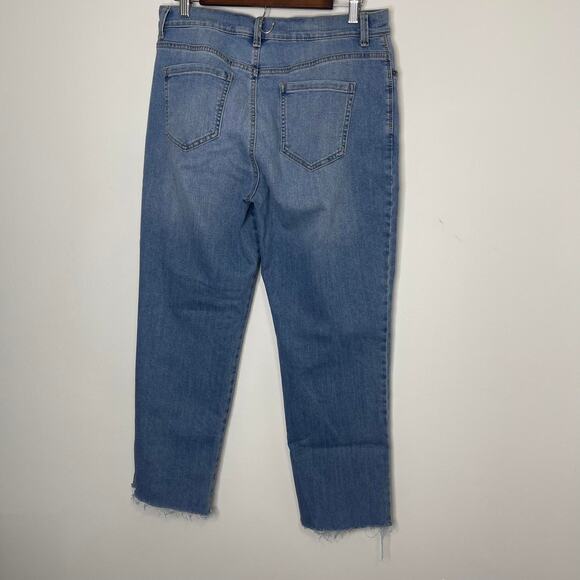 Gloria Vanderbilt women's 12 blue jeans cropped length AMANDA model raw hem - Picture 4 of 15